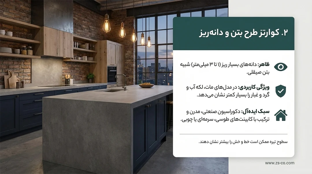 انواع سنگ کوارتز برای صفحه کابینت