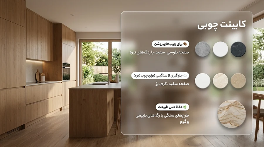 رنگ کابینت چوبی